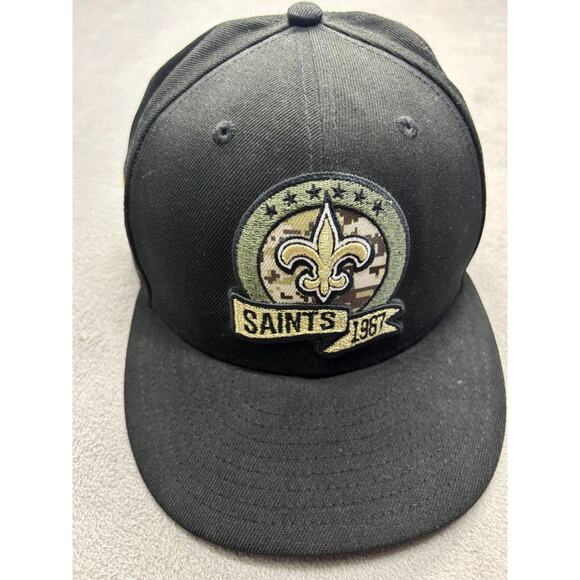 New Orleans Saints Hat Cap Fitted Mens 7 1/2 NFL Football Salute to Service New - Picture 1 of 8
